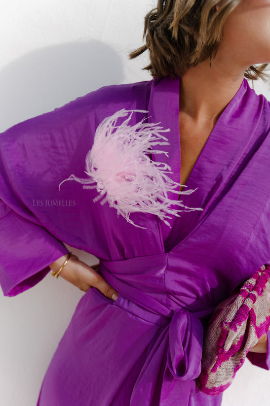 Les Jumelles Chloe kimono dress purple