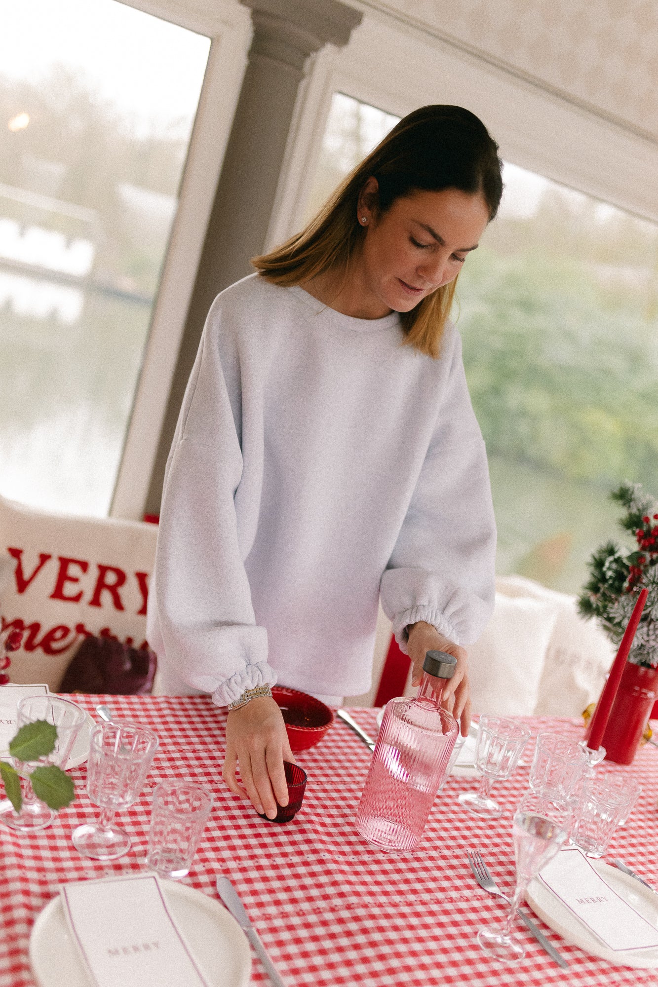 ORIGINAL Mommy sweater baby blue/light grey