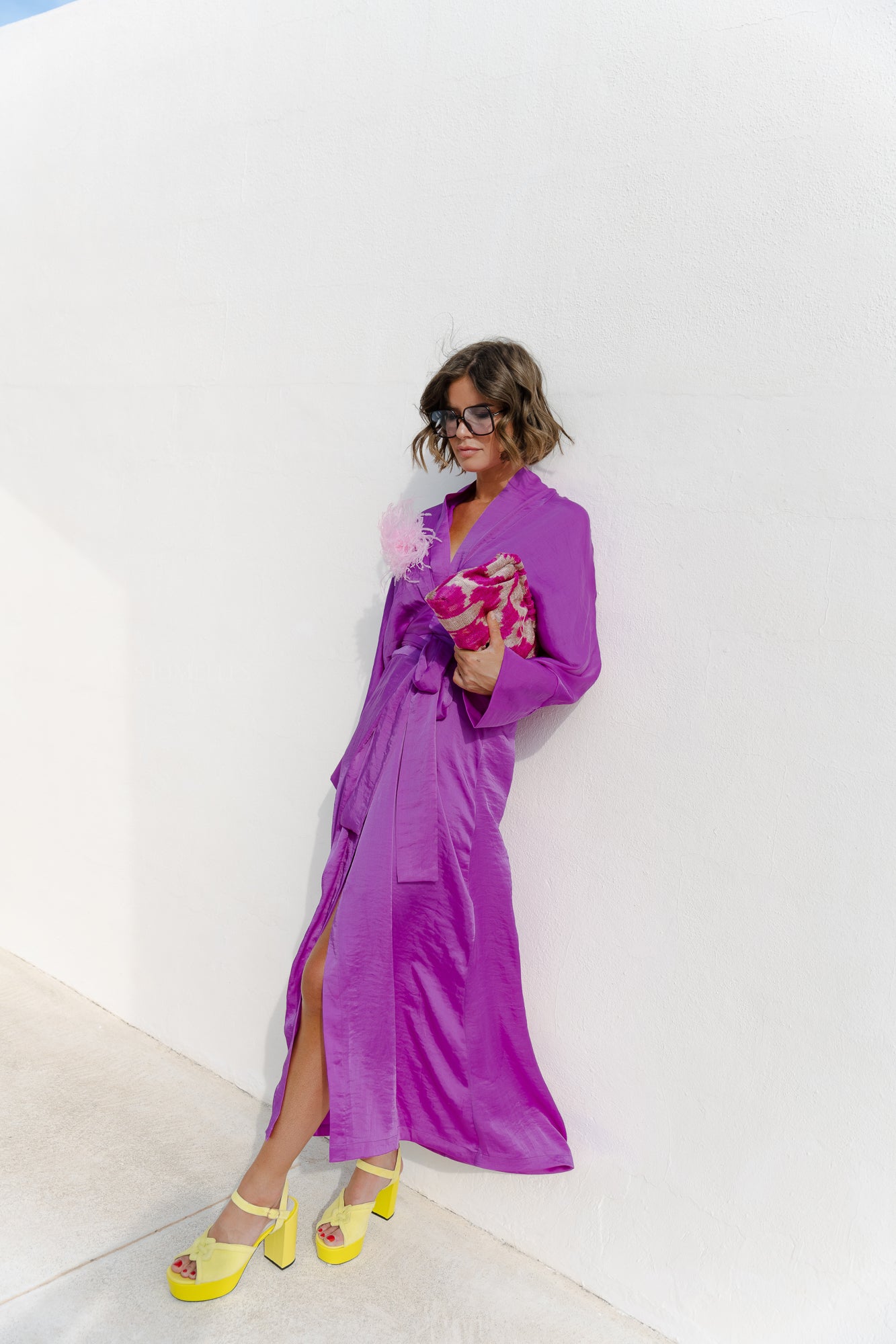 Chloe kimono dress purple