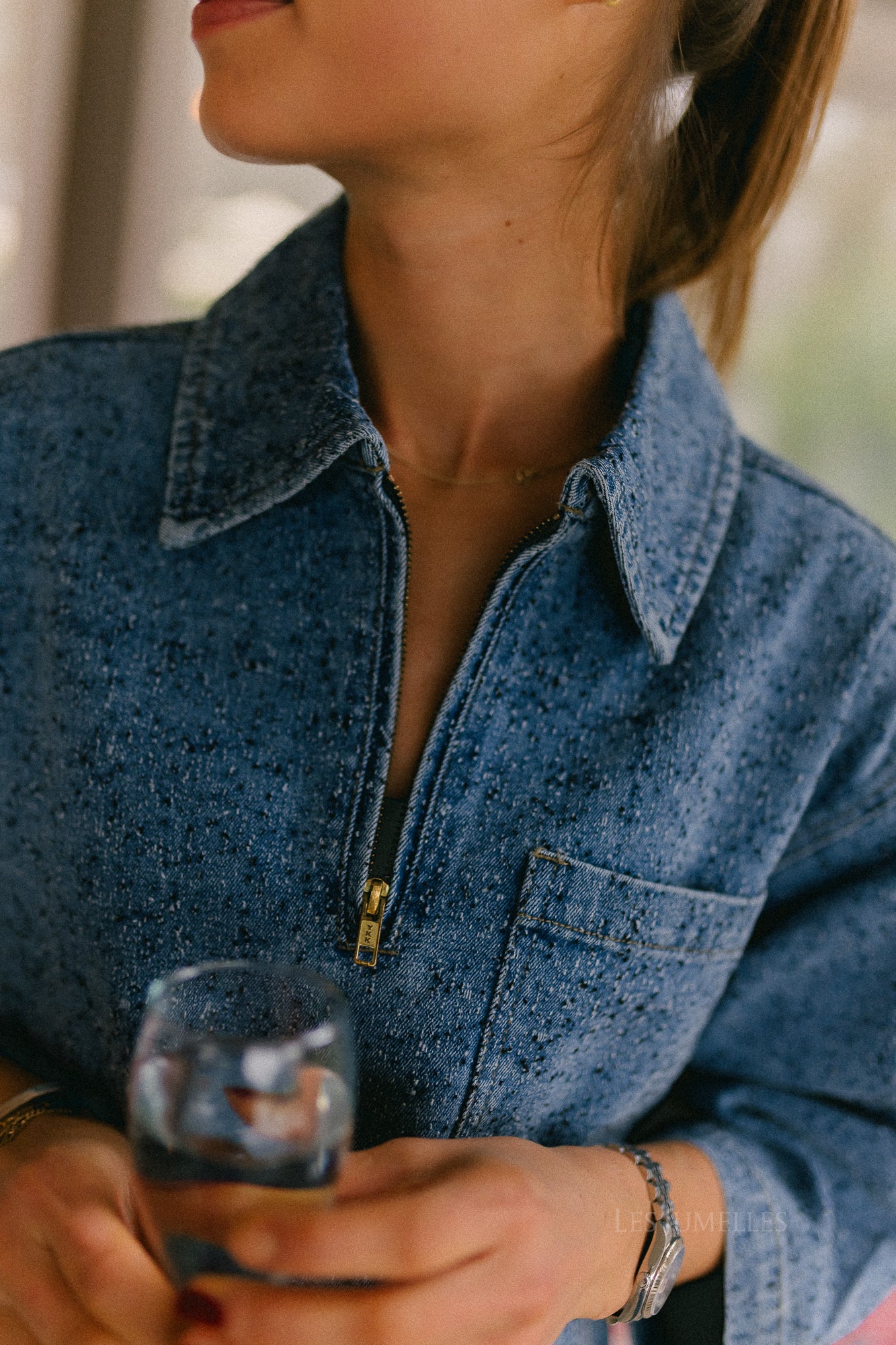 Robe OBJFrida manches 3/4 en denim bleu clair