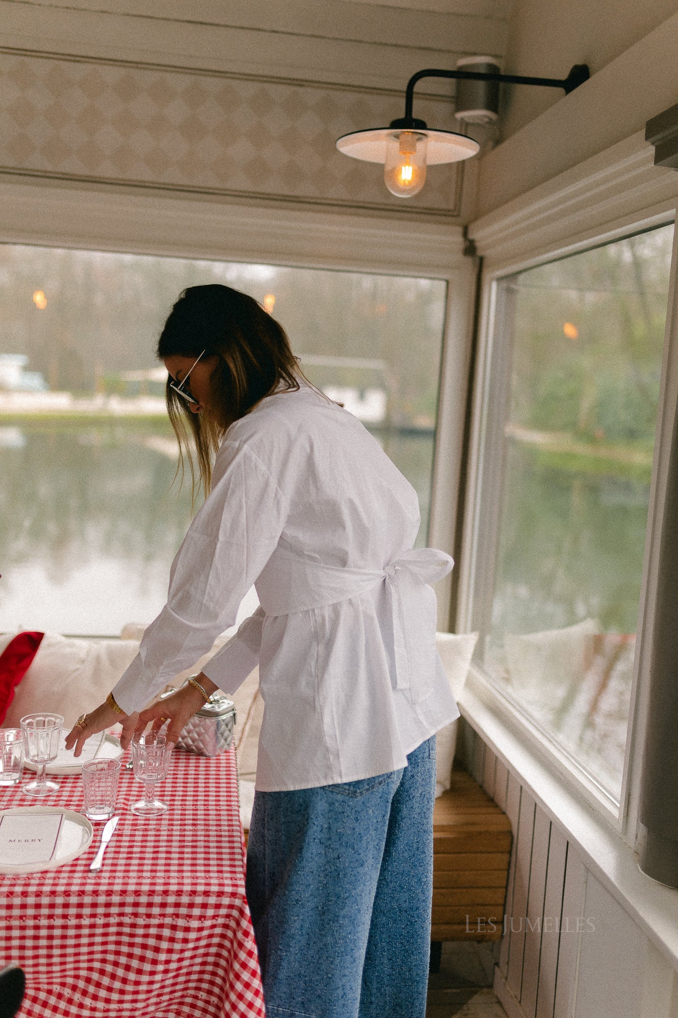Sadie tied shirt white
