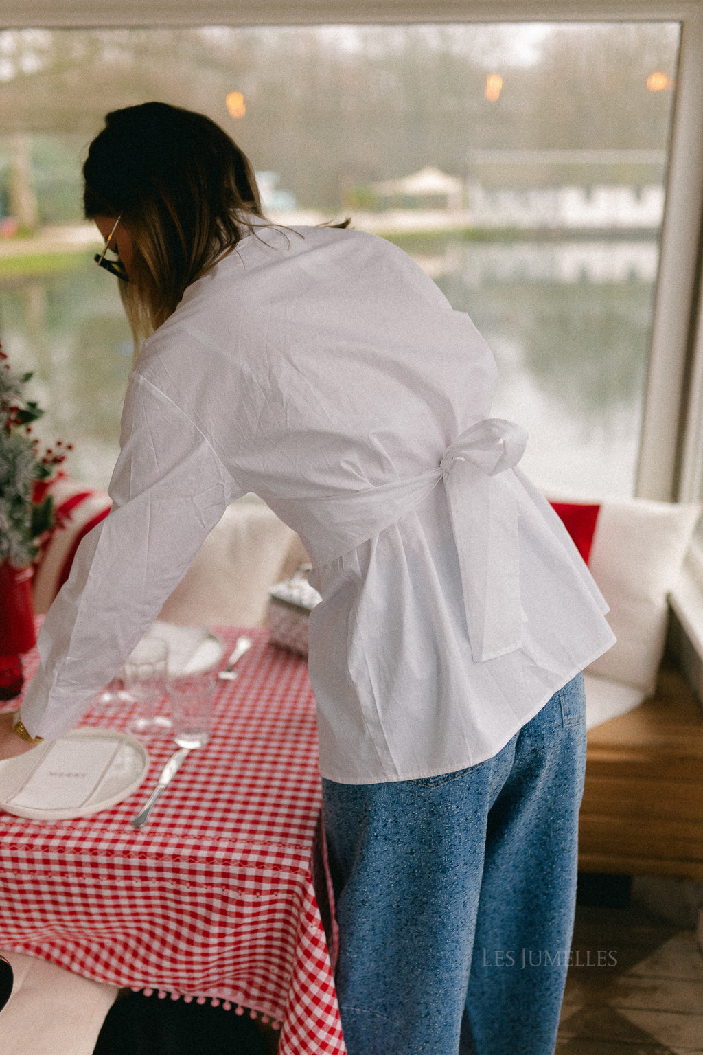 Sadie tied shirt white