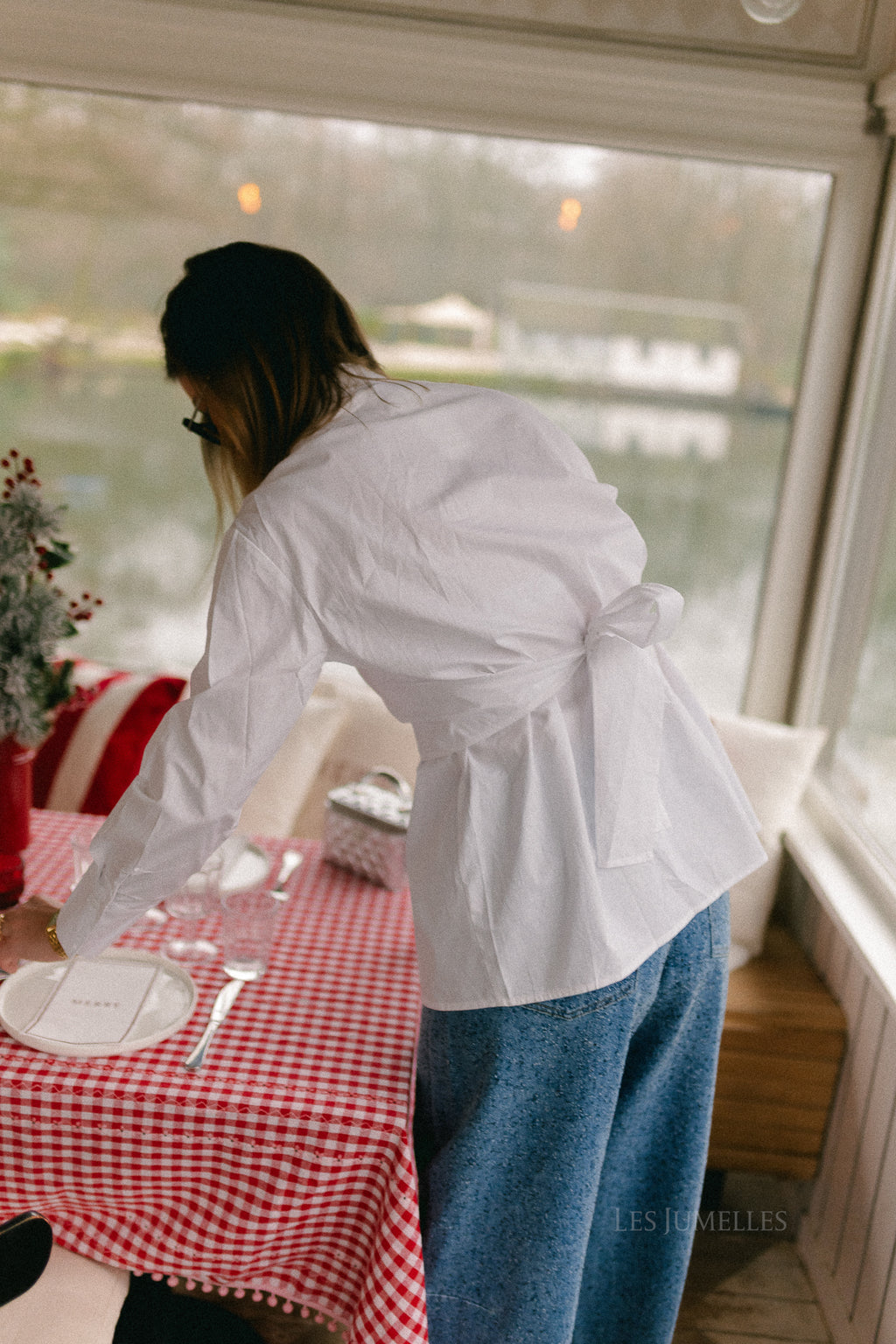 Sadie tied shirt white