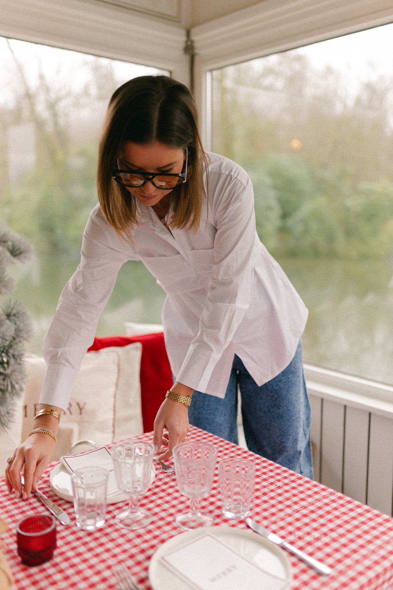 Sadie tied shirt white