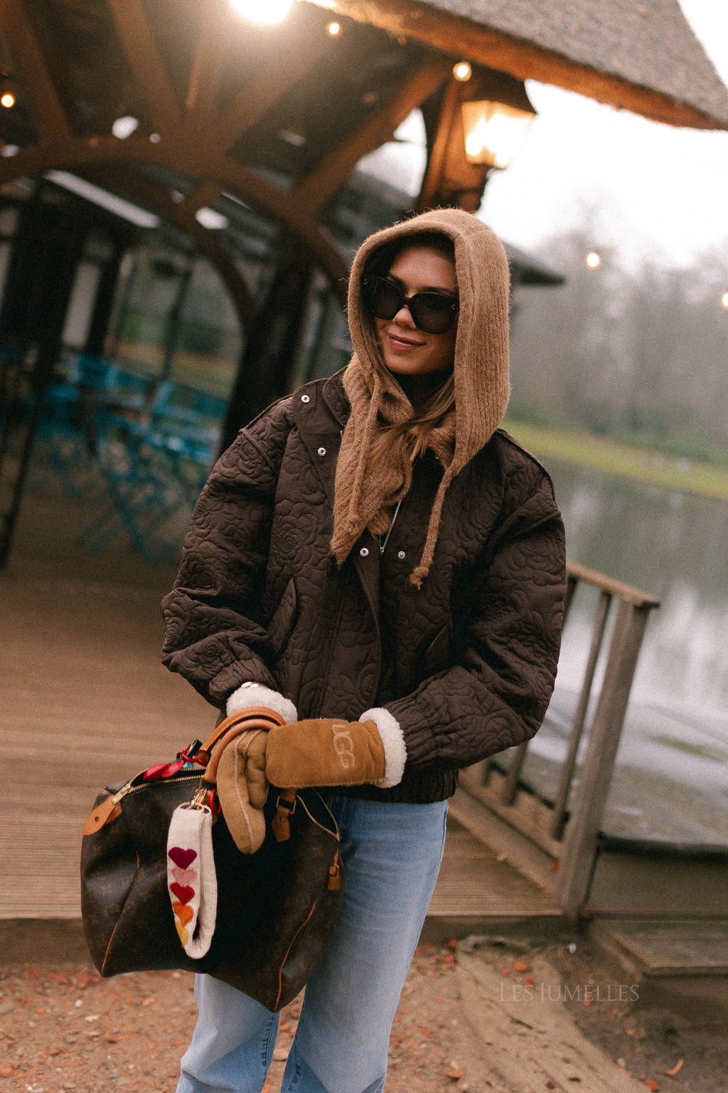 YASFipura LS quilted jacket chocolate brown