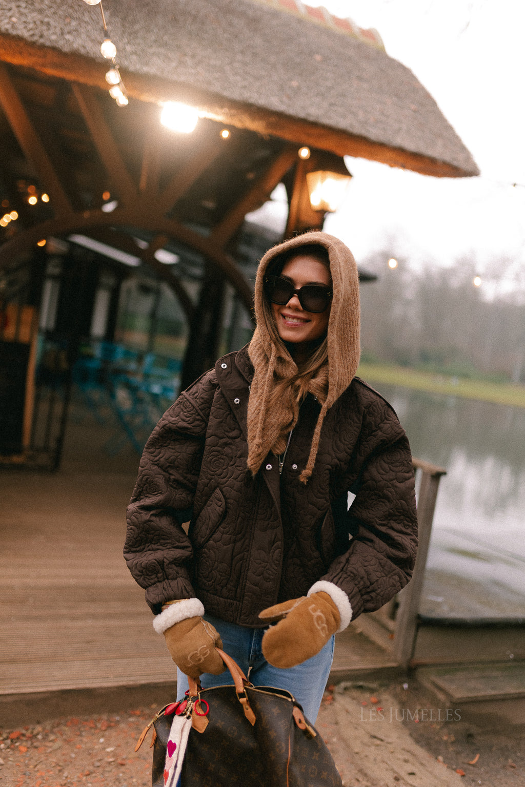 YASFipura LS quilted jacket chocolate brown