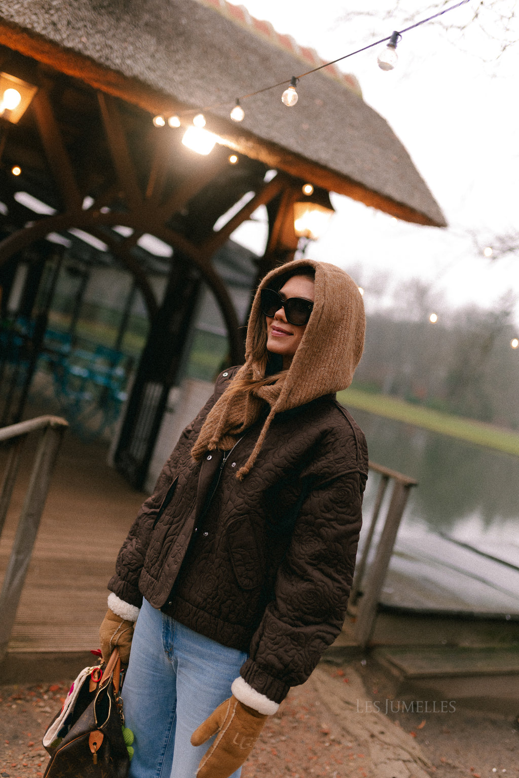 YASFipura LS quilted jacket chocolate brown