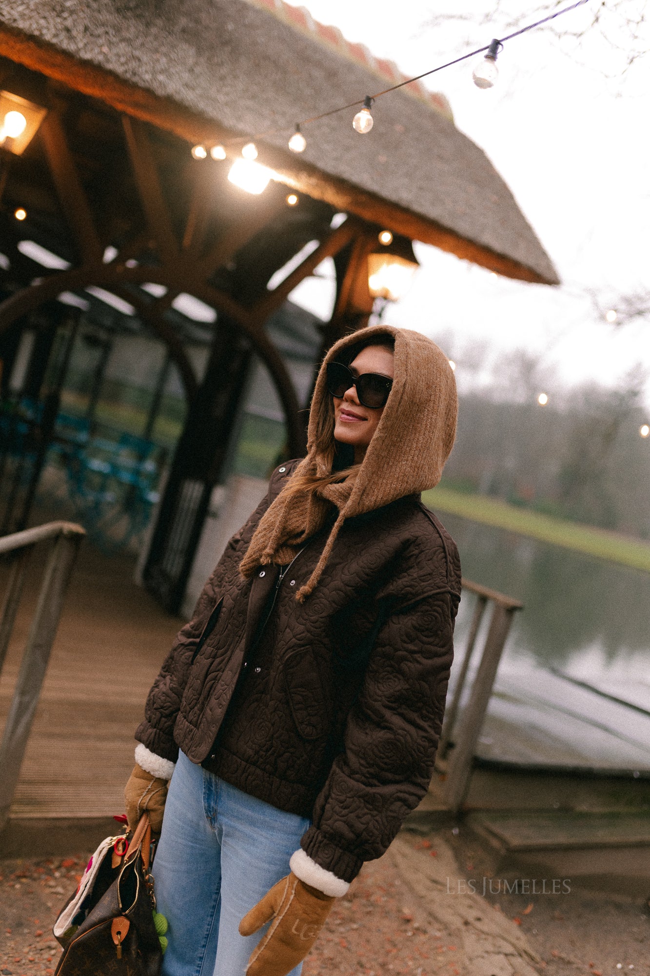 YASFipura LS quilted jacket chocolate brown