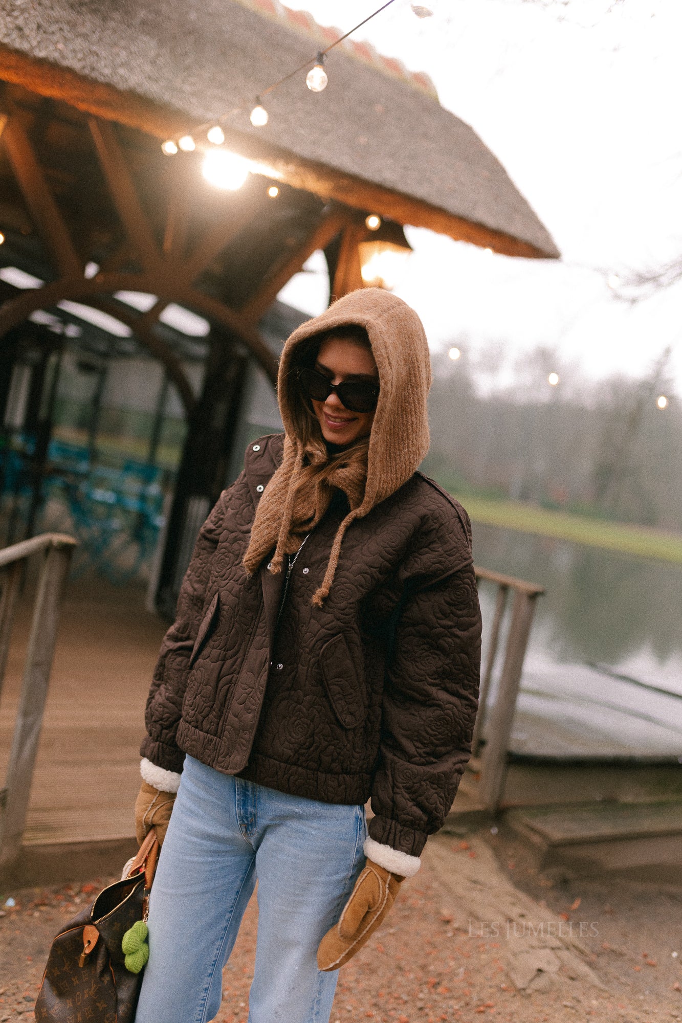 YASFipura LS quilted jacket chocolate brown