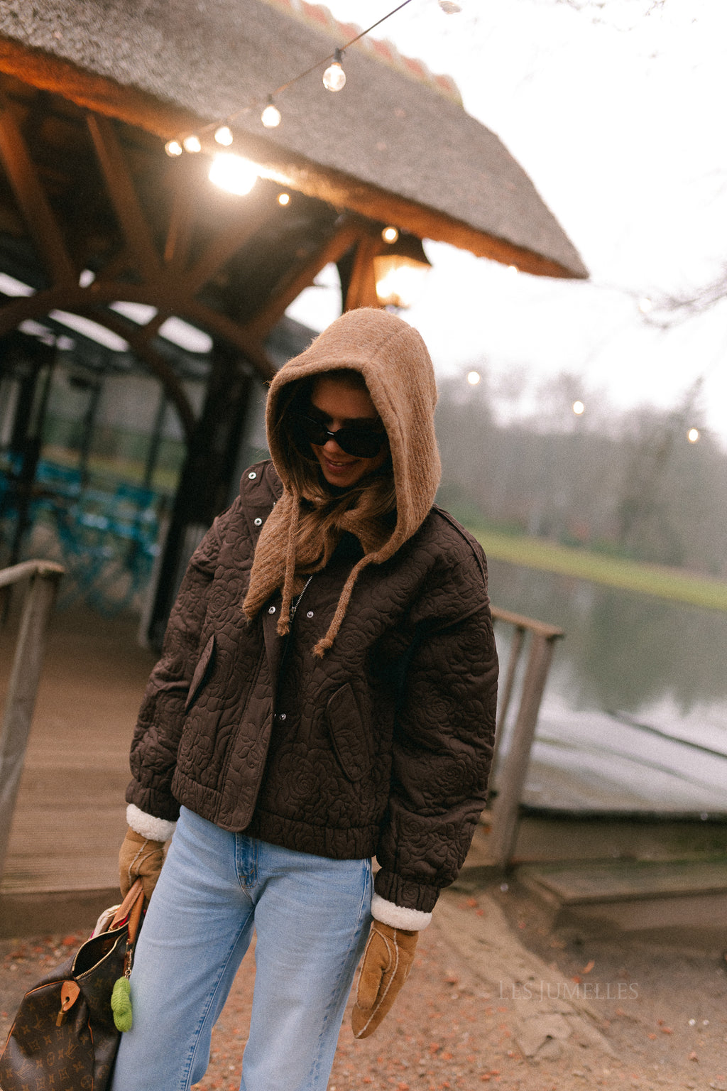 YASFipura LS quilted jacket chocolate brown