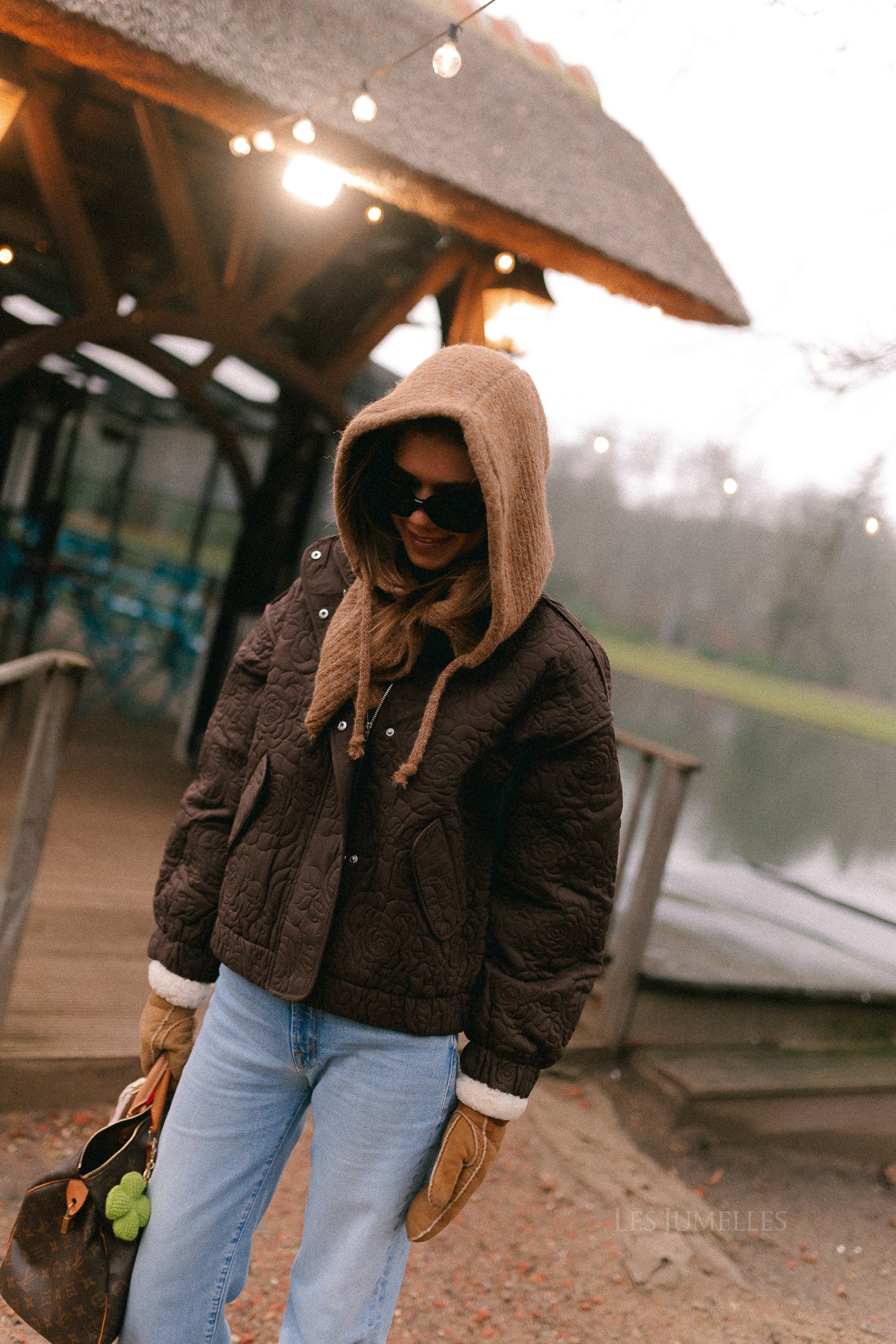 YASFipura LS quilted jacket chocolate brown