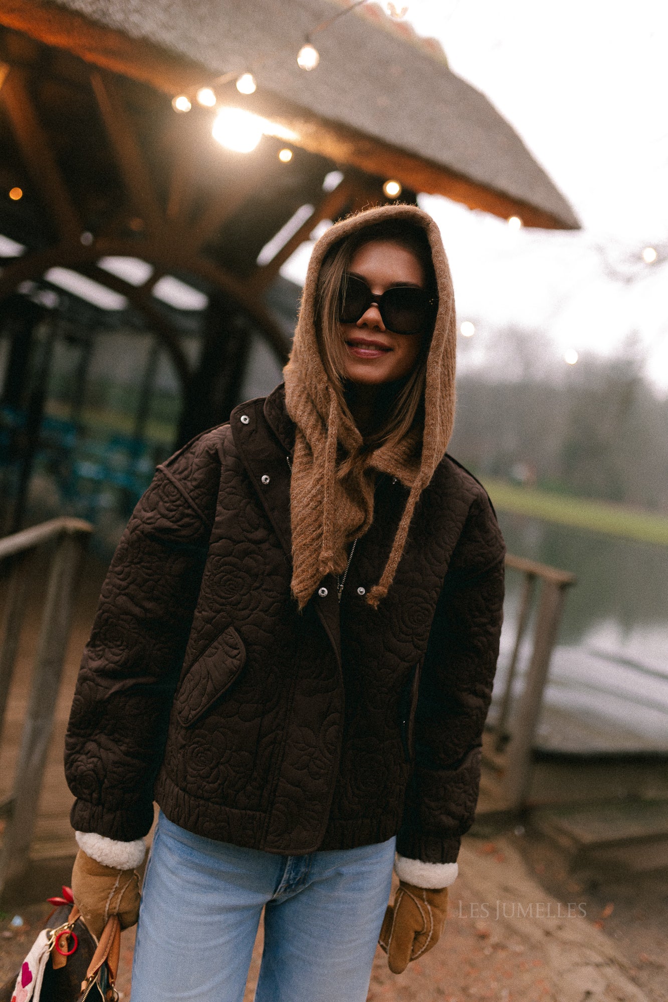 YASFipura LS quilted jacket chocolate brown