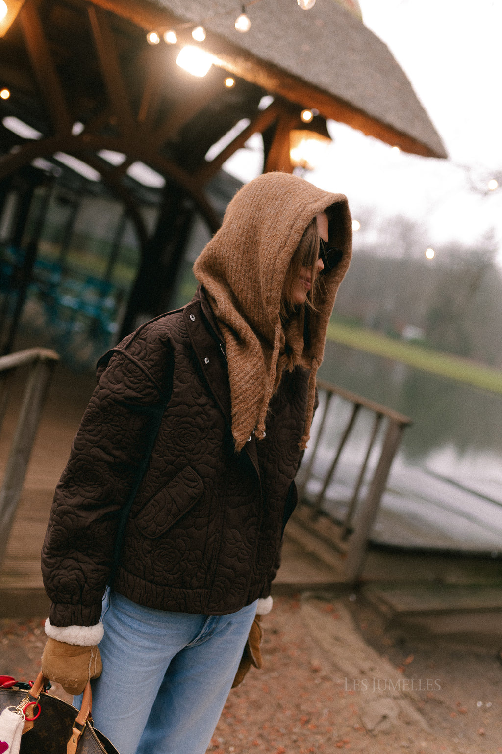 YASFipura LS quilted jacket chocolate brown