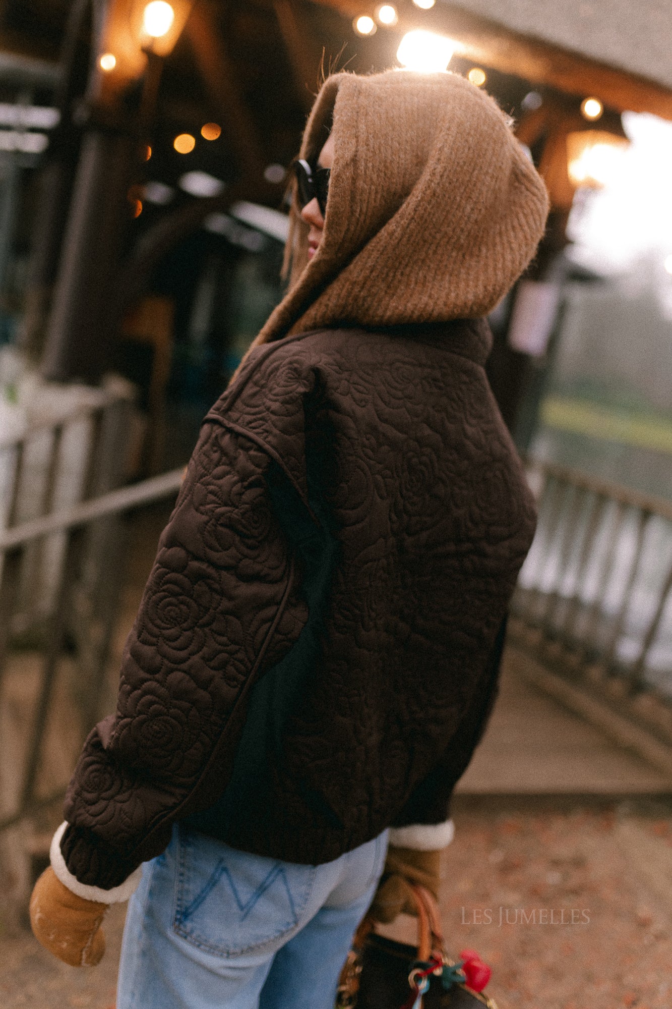 YASFipura LS quilted jacket chocolate brown