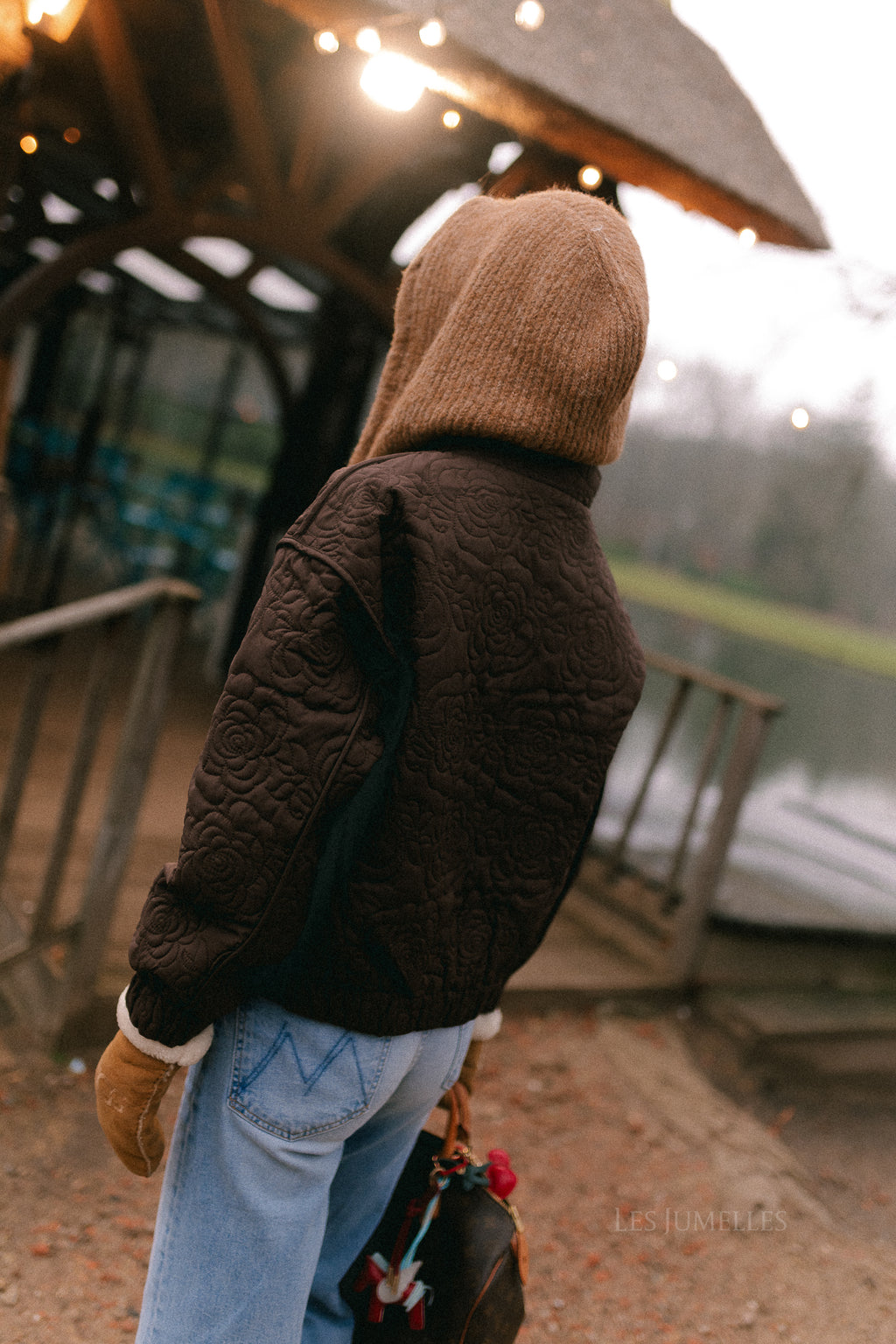 YASFipura LS quilted jacket chocolate brown