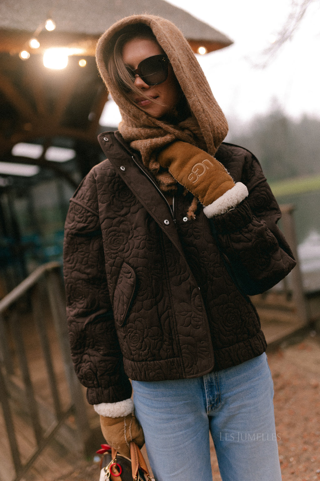 YASFipura LS quilted jacket chocolate brown