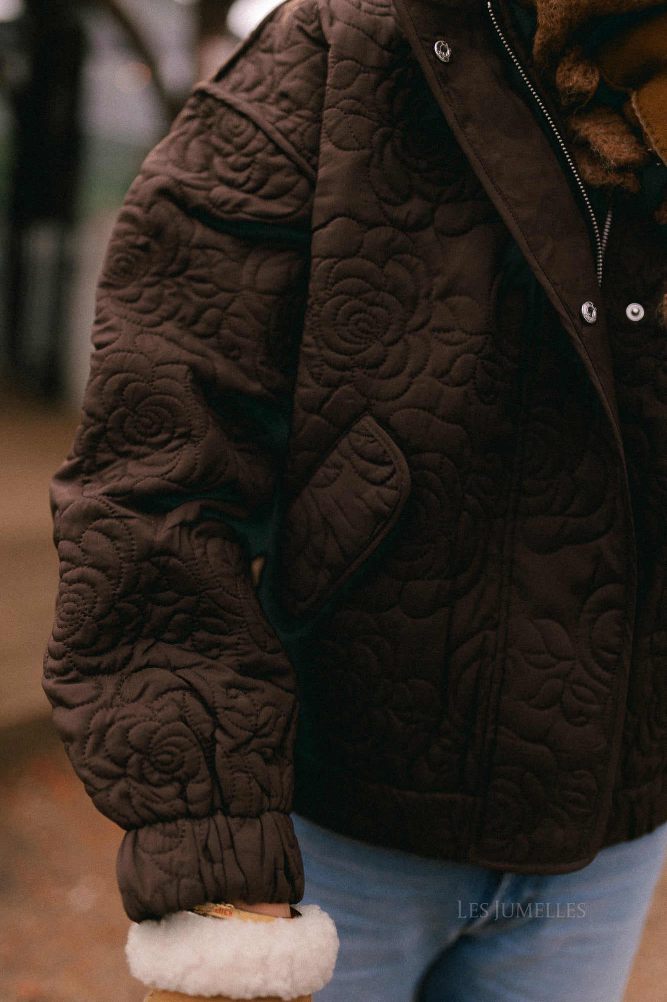 YASFipura LS quilted jacket chocolate brown