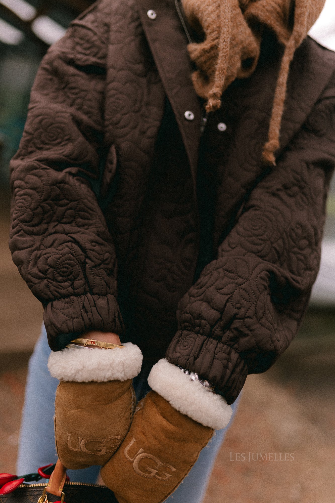 YASFipura LS quilted jacket chocolate brown