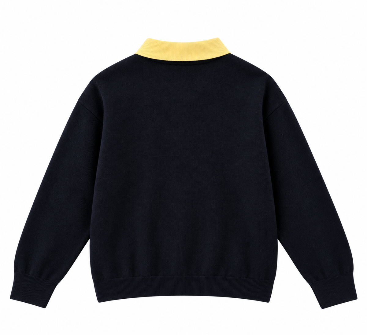 Elise polo neck knit jumper navy/butter yellow