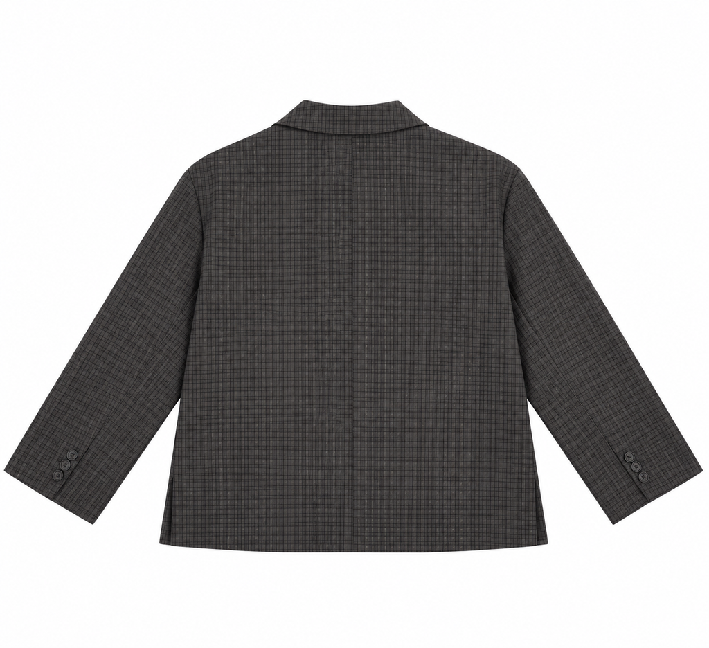 Chloe oversized checked blazer blue/taupe gray