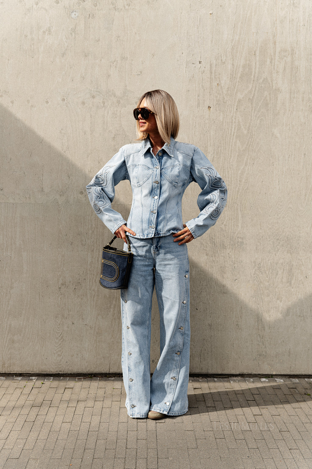 BXGStacie jacket vintage blue denim