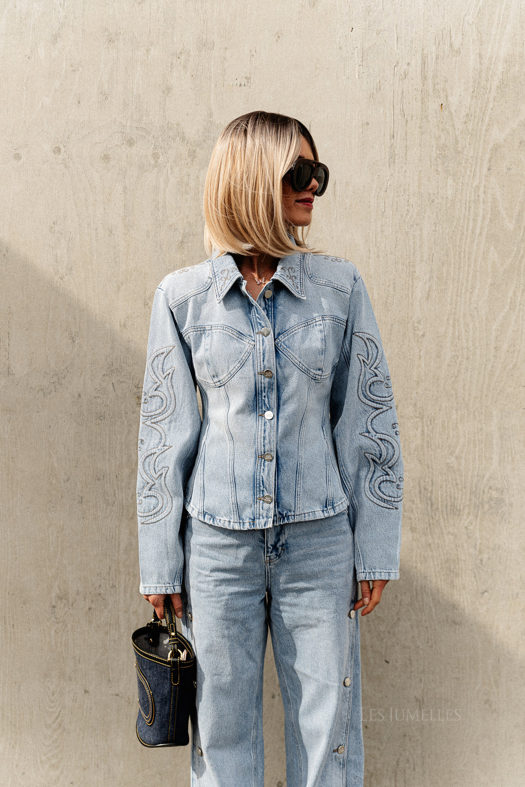 BXGStacie jacket vintage blue denim