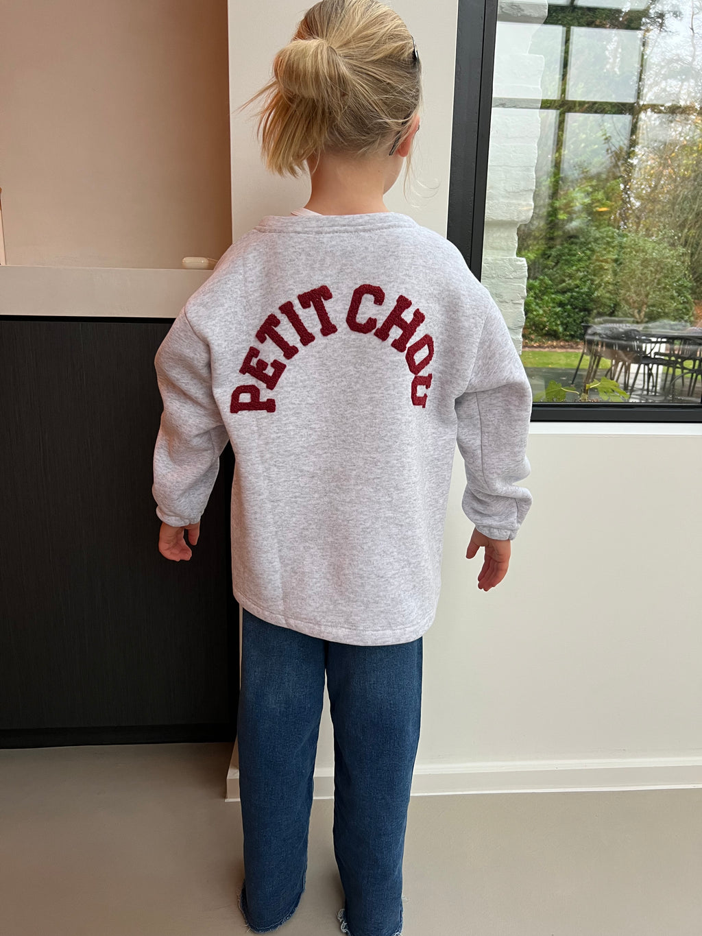 'Petit Chou' sweater grey/burgundy