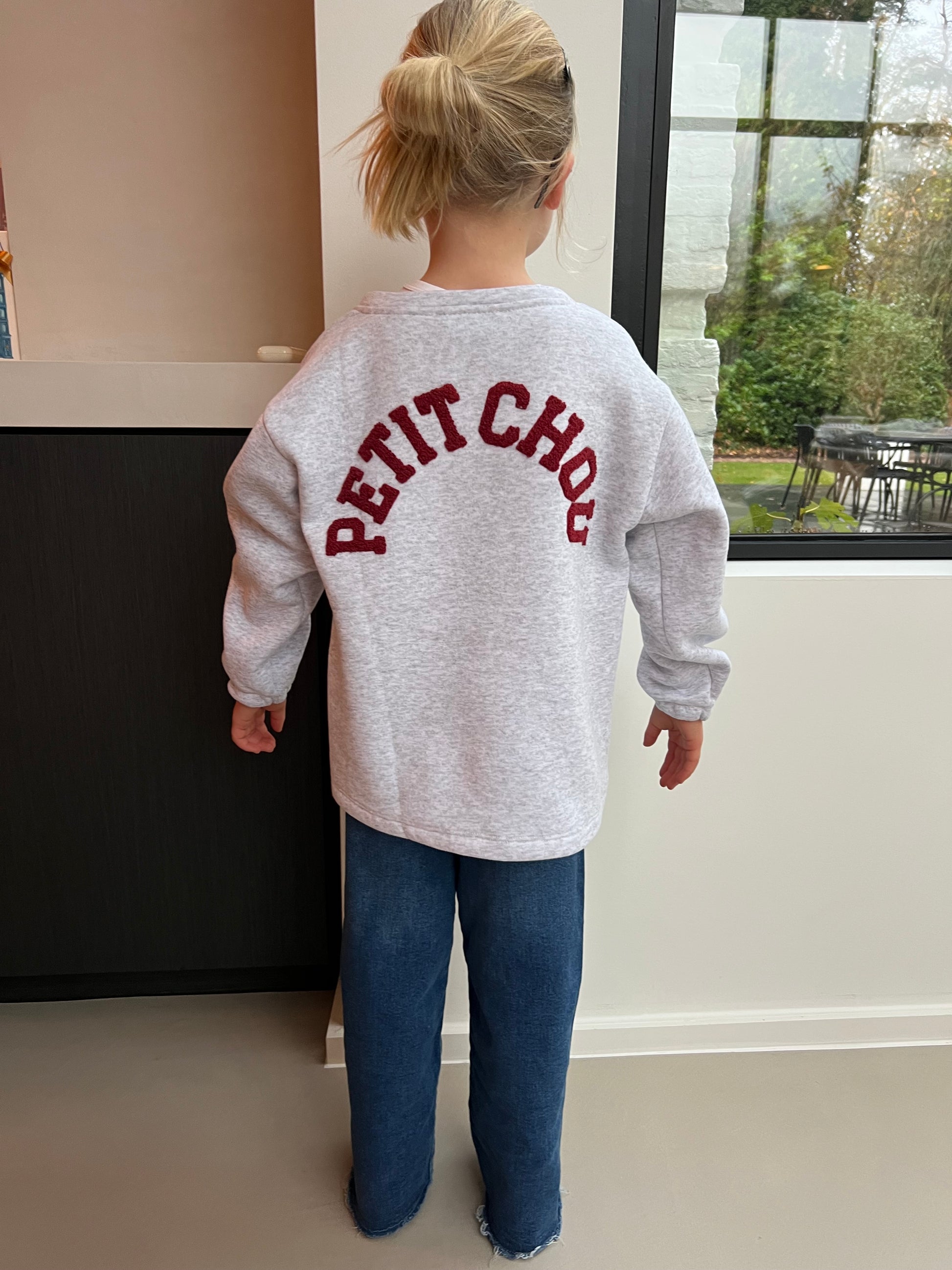 'Petit Chou' sweater grey/burgundy