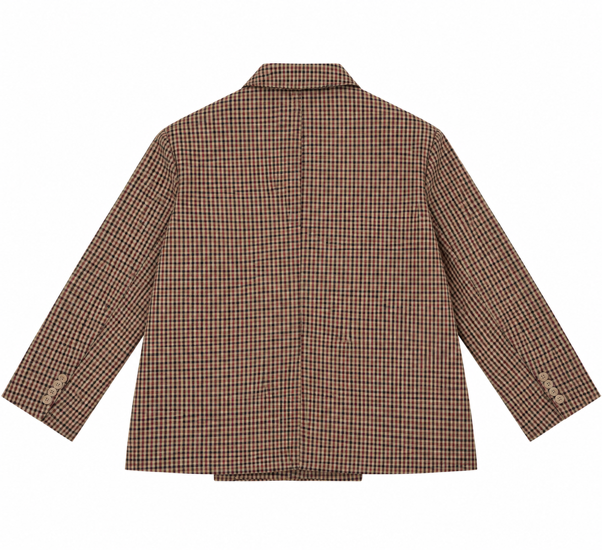 Chloe oversized heritage check blazer burgundy/beige