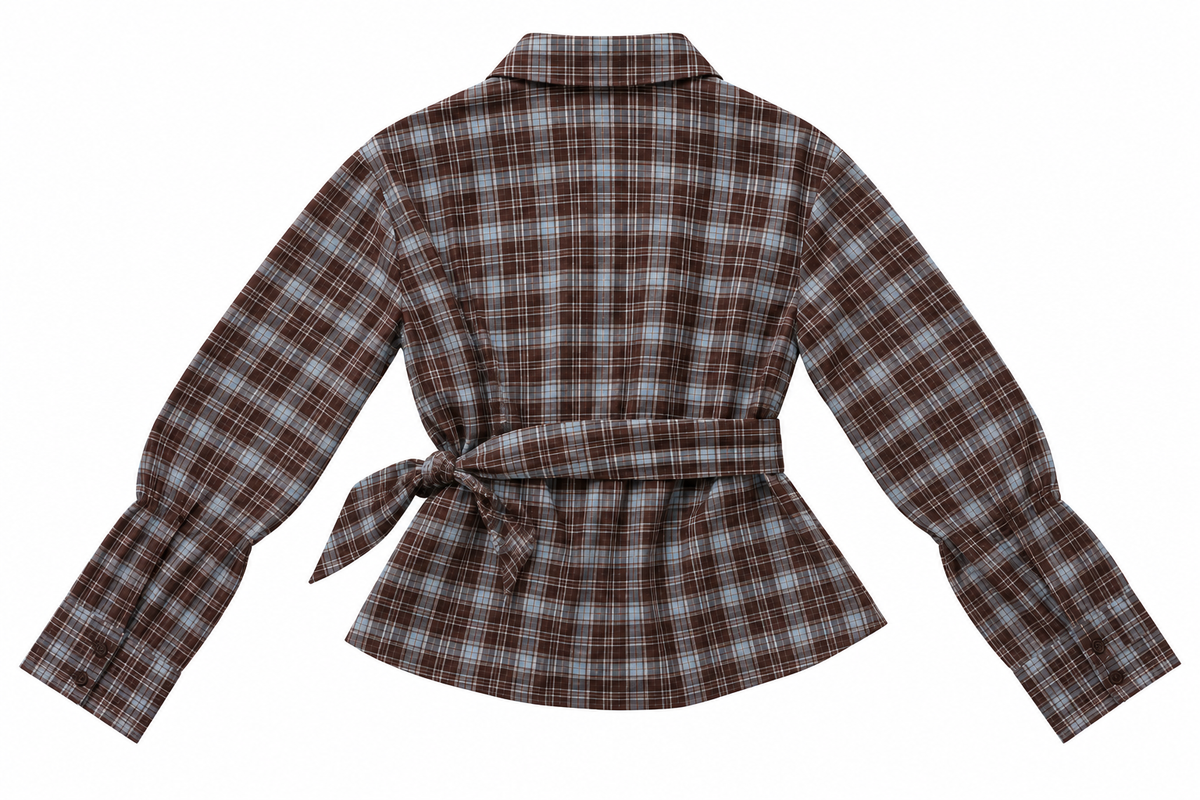 Zumera blouse blue/brown check