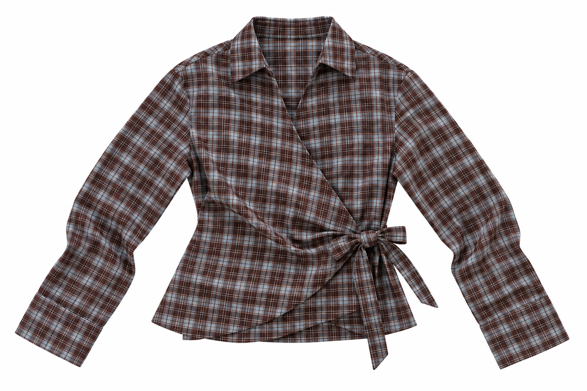 Zumera blouse blue/brown check