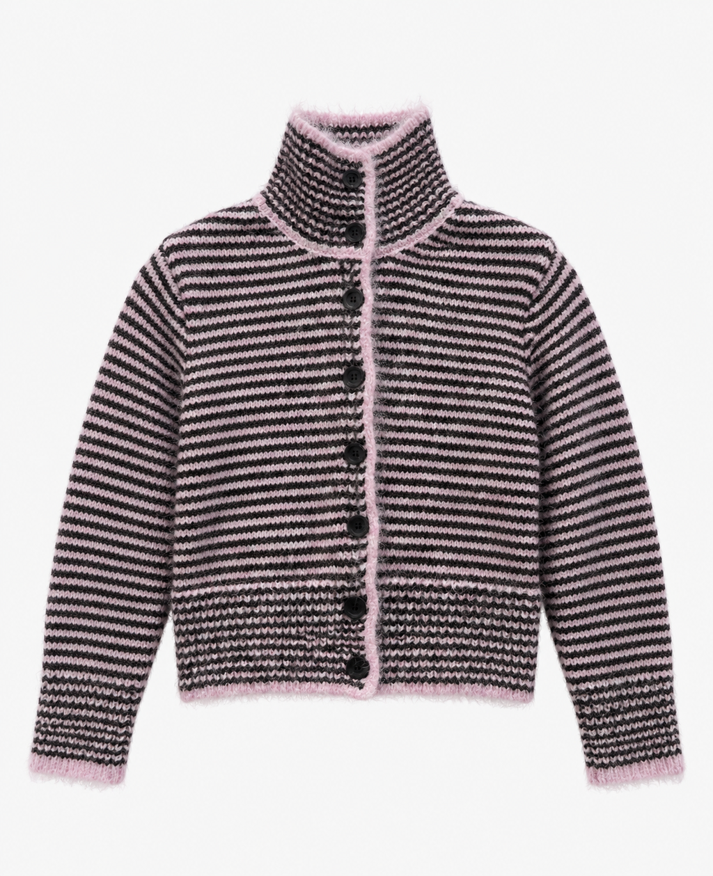 PCVena LS high neck knit cardigan roseate/hot fudge