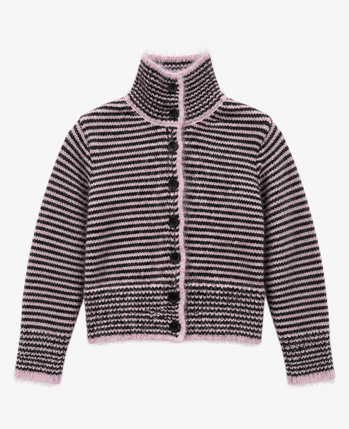 PCVena LS high neck knit cardigan roseate/hot fudge