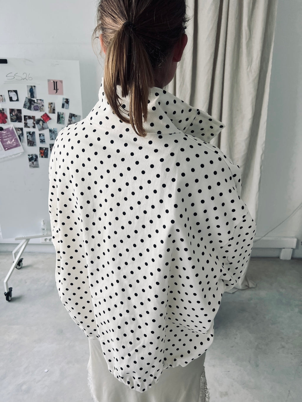 Polka dot jacket ecru/black
