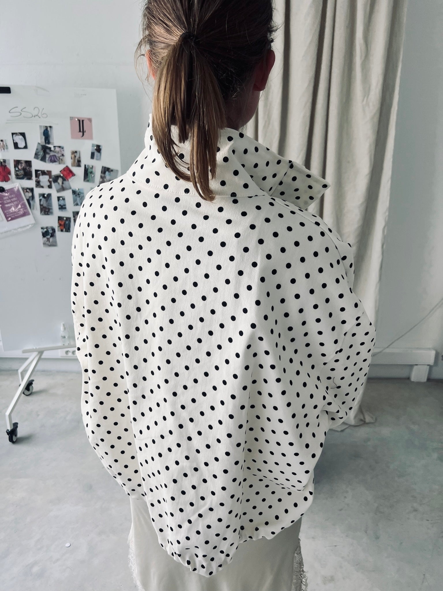 Polka dot jacket ecru/black