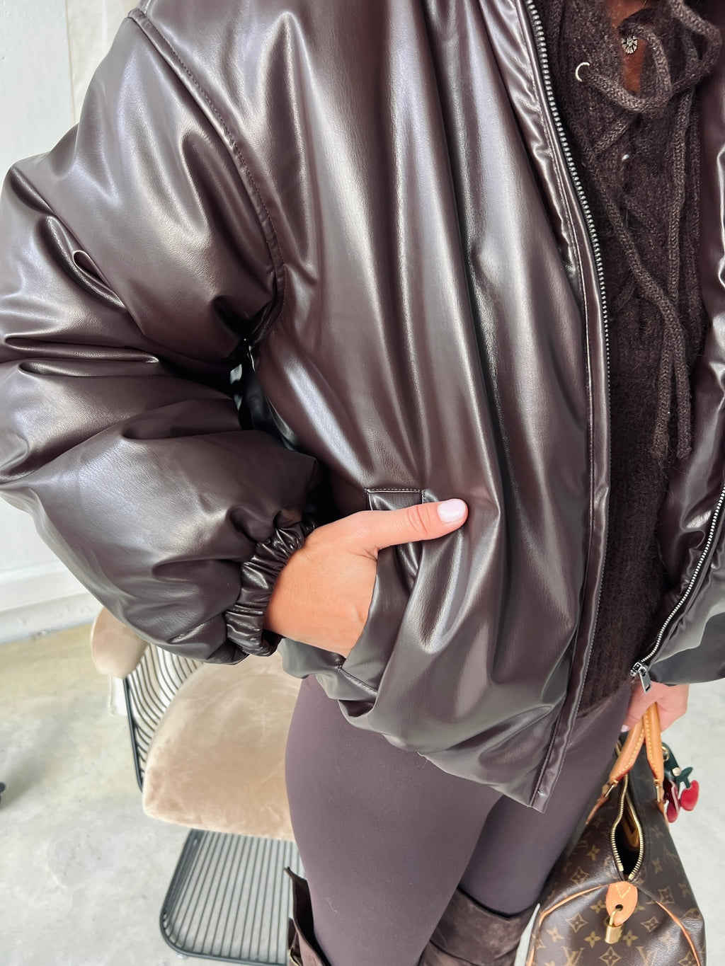 OBJCleo LS short jacket seal brown