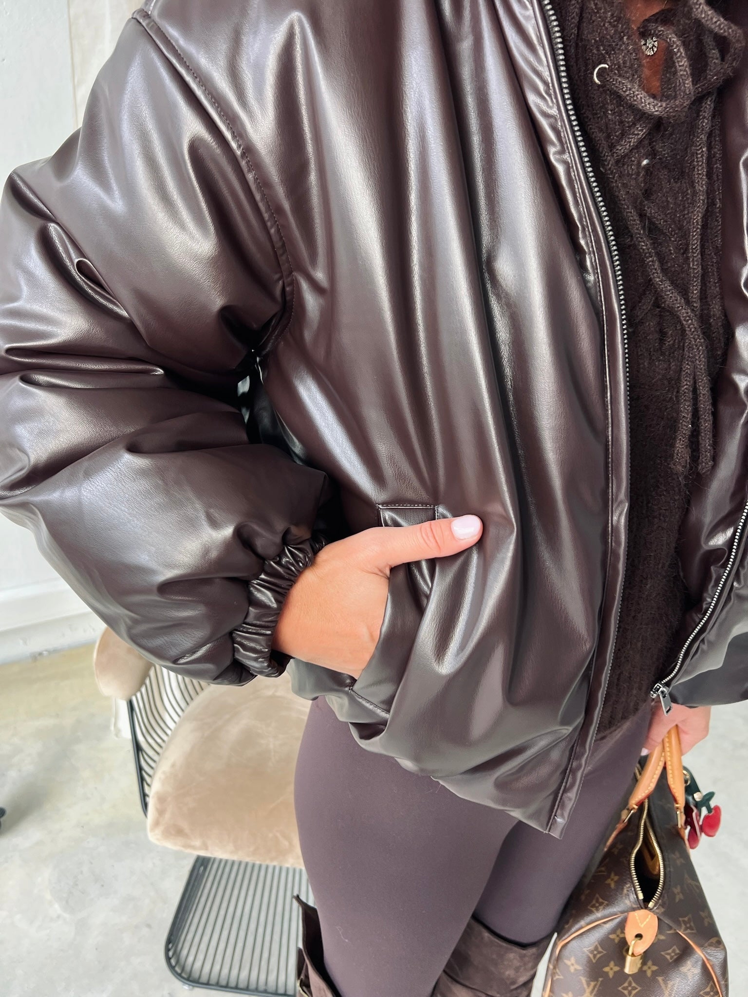 OBJCleo LS short jacket seal brown