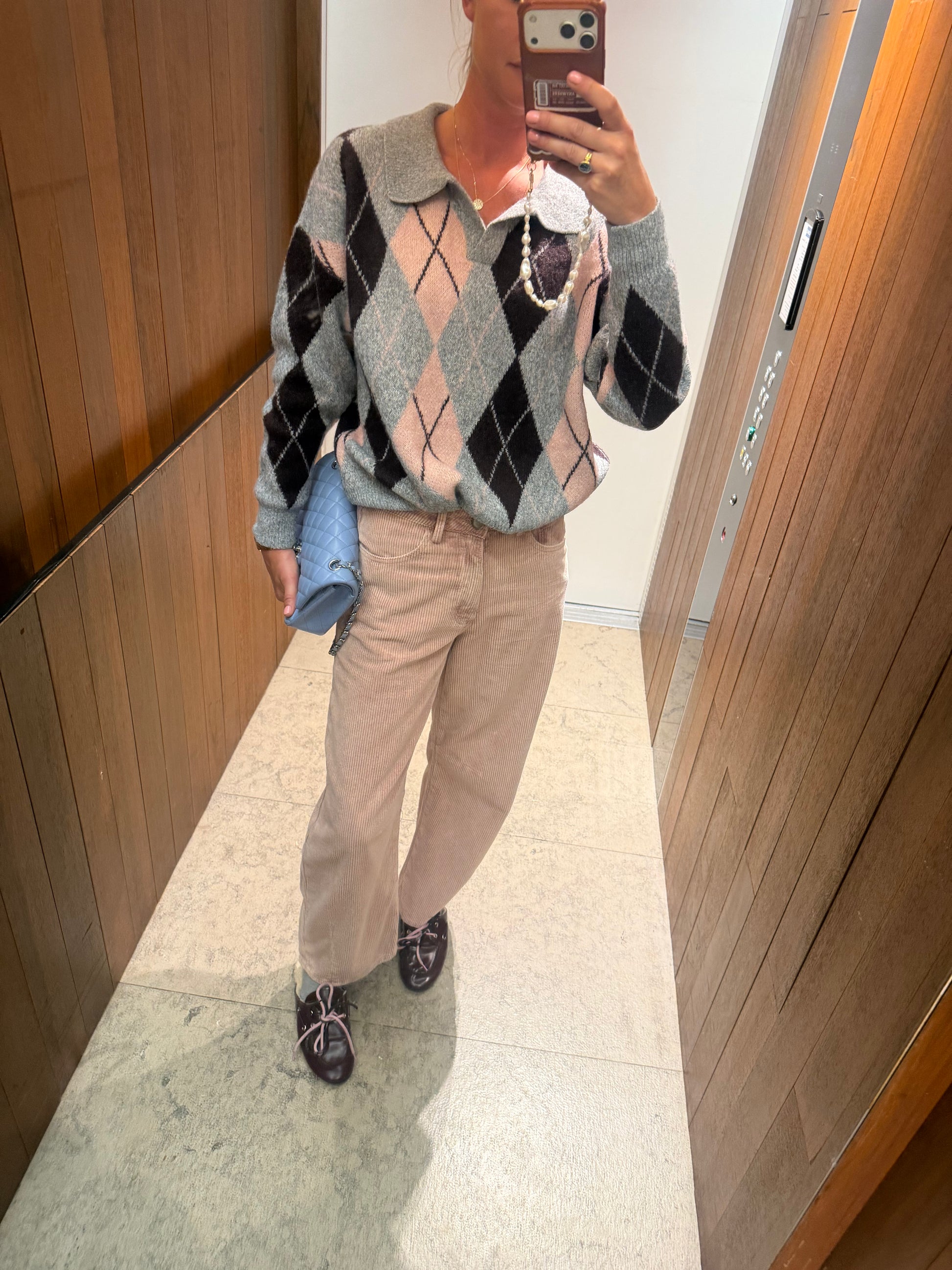 Capucine corduroy barrel pants pale mauve