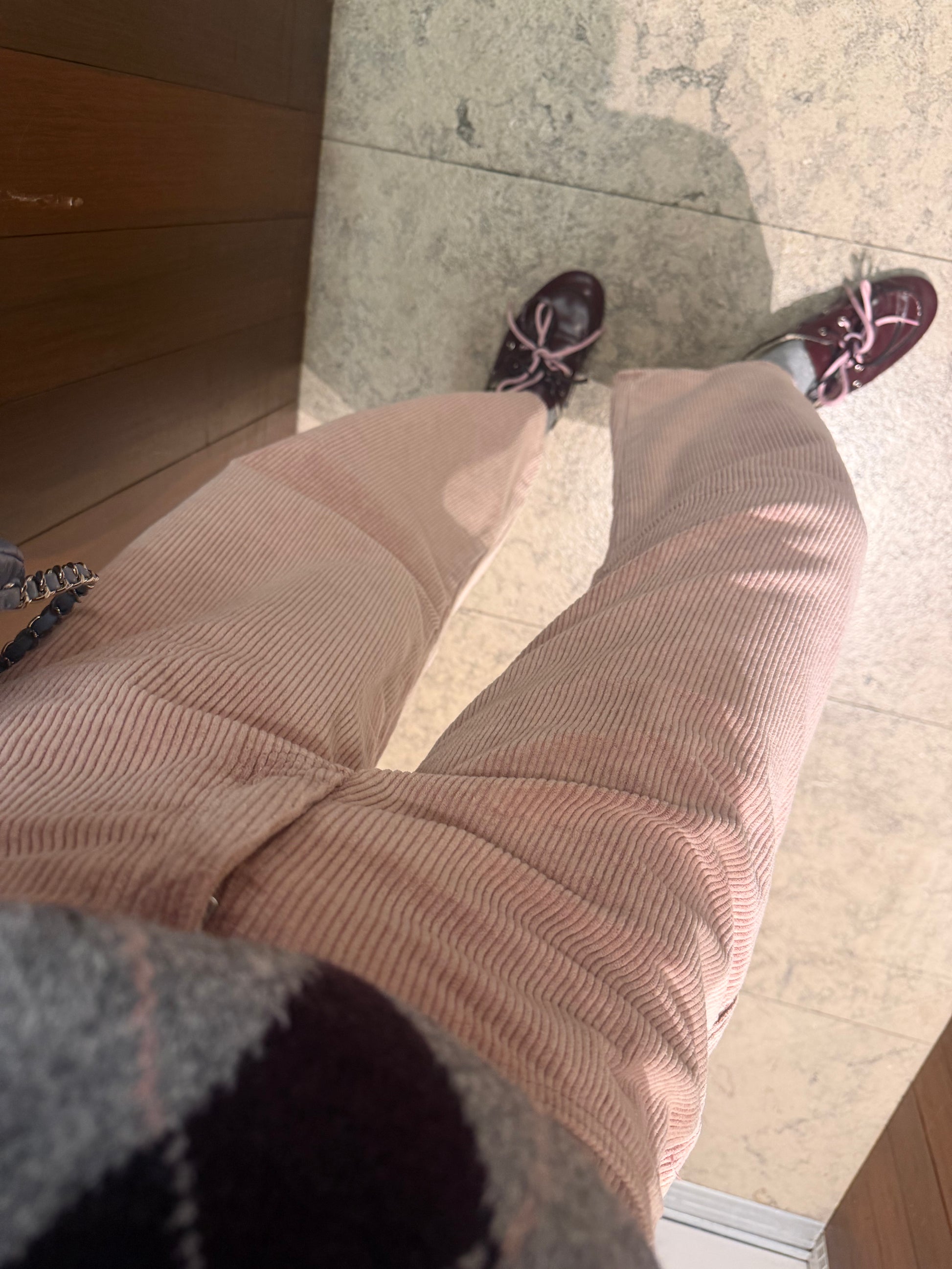 Capucine corduroy barrel pants pale mauve