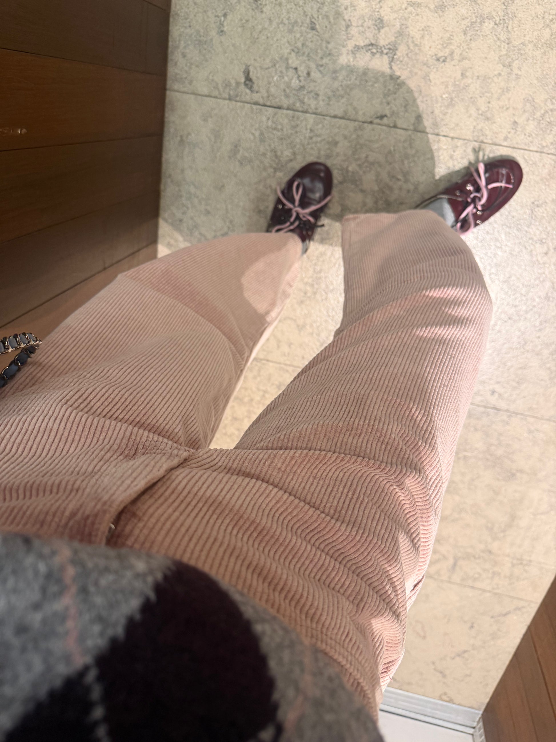 Capucine corduroy barrel pants pale mauve