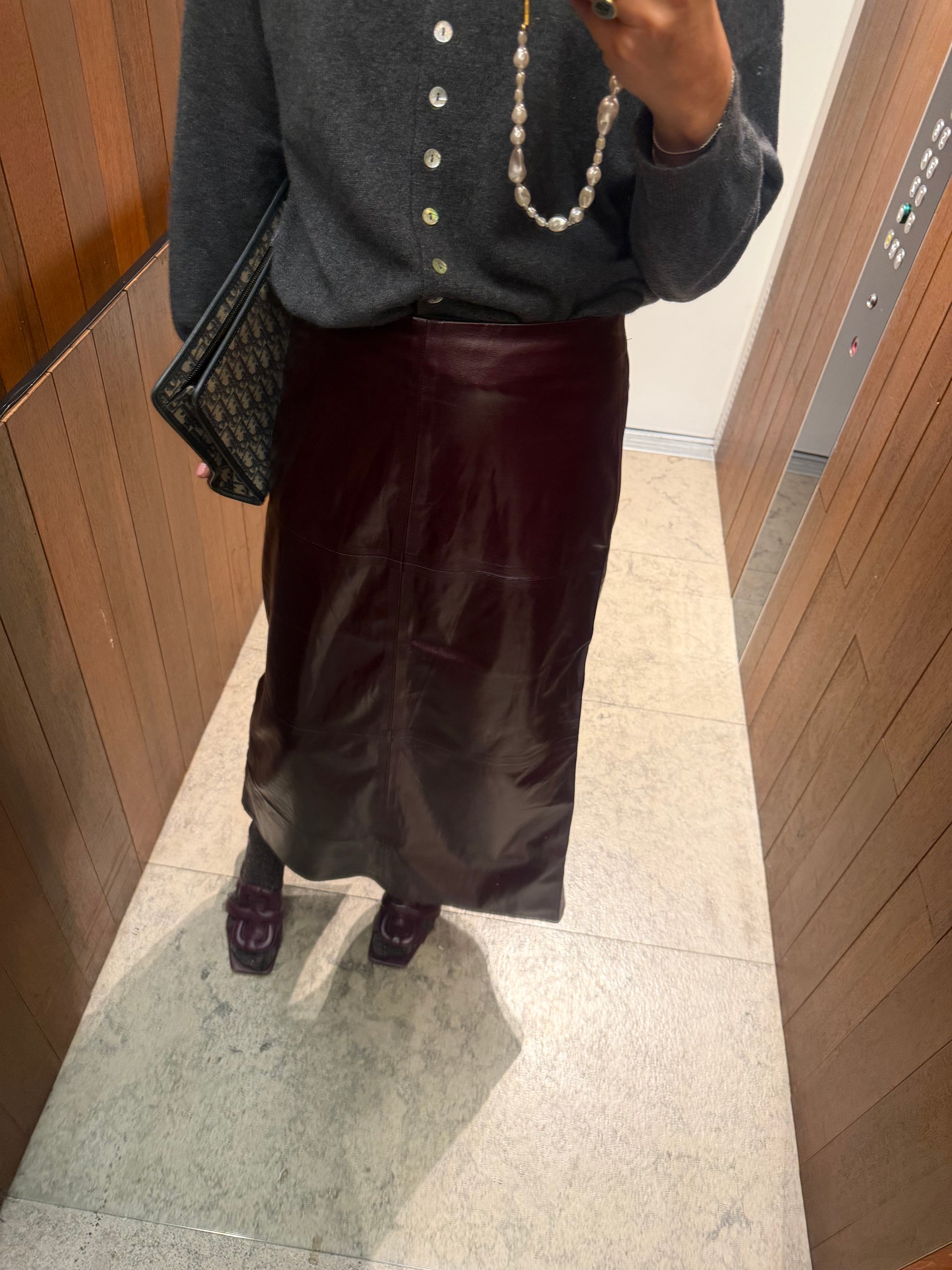 Jella PU skirt oxblood