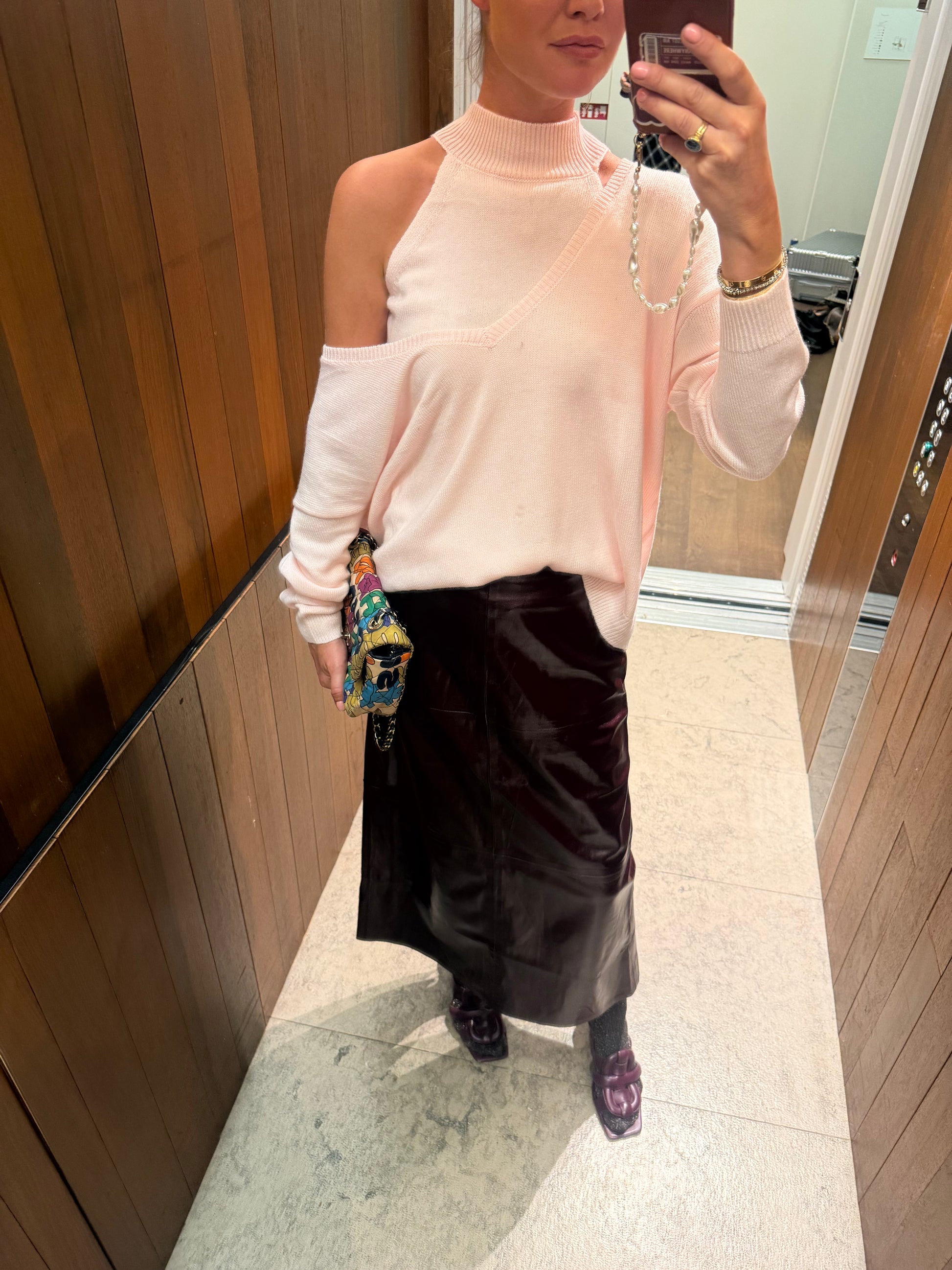 Yasmina V-neck knit & top set blush pink