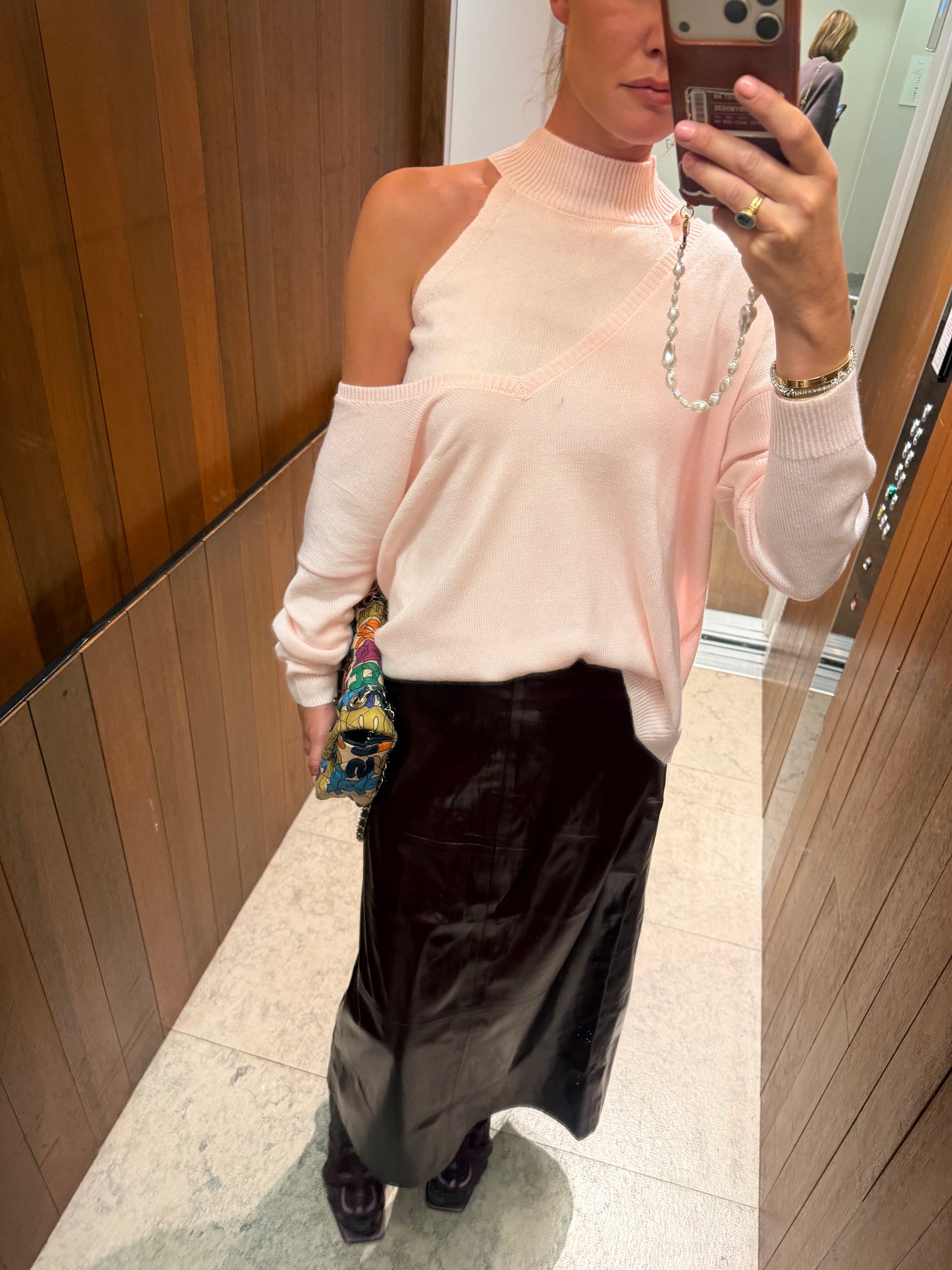 Yasmina V-neck knit & top set blush pink