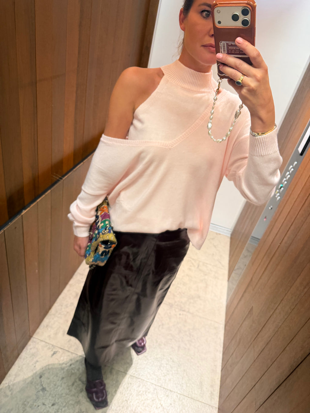 Yasmina V-neck knit & top set blush pink