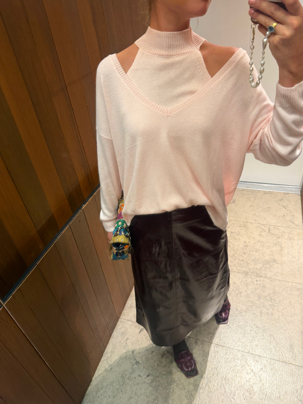 Yasmina V-neck knit & top set blush pink