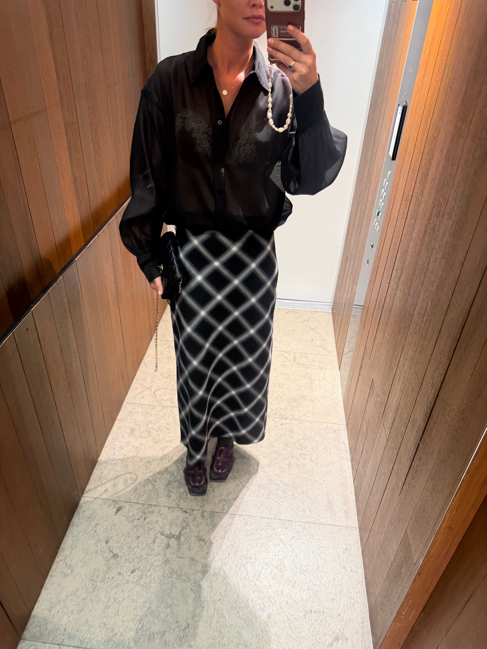 Silva skirt black/cream check