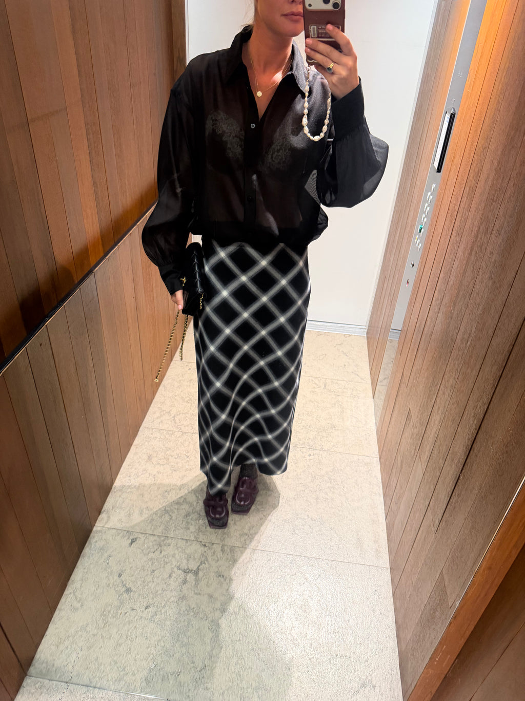 Silva skirt black/cream check