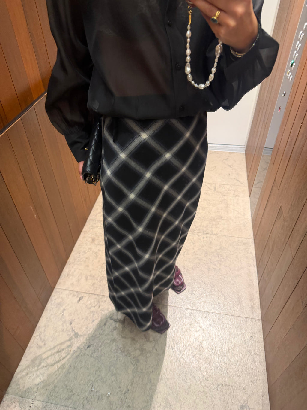 Silva skirt black/cream check