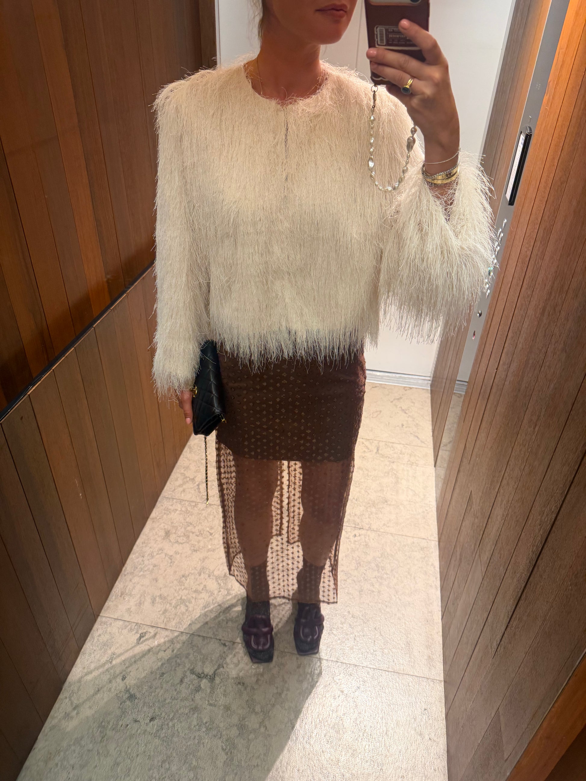 YASFrikke LS fringe jacket pristine