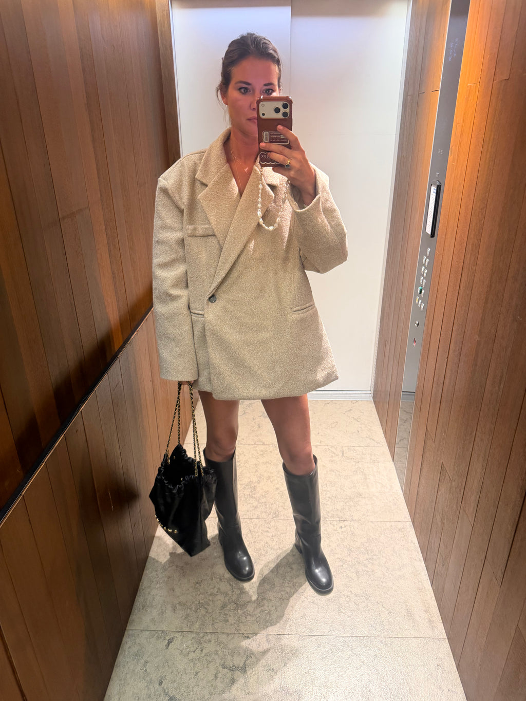 Giulia oversized blazer beige melange